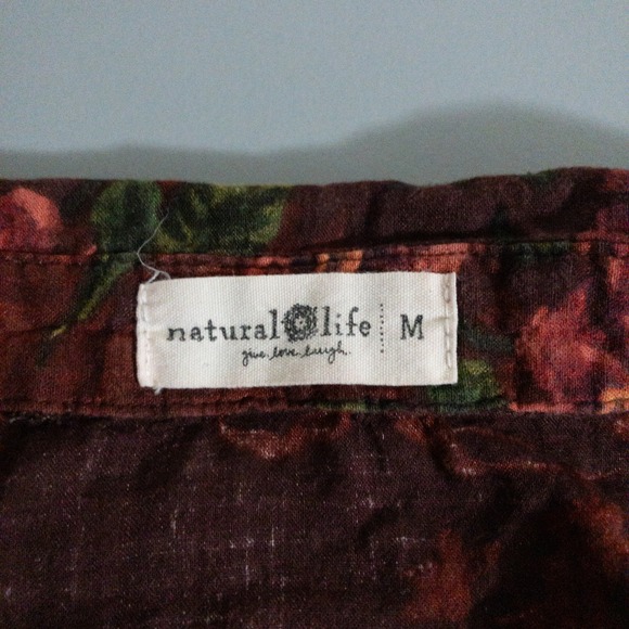 Natural Life Rebecca Floral Tiered Midi Dress Womens M Red Peasant Cottage Boho - Picture 3 of 9